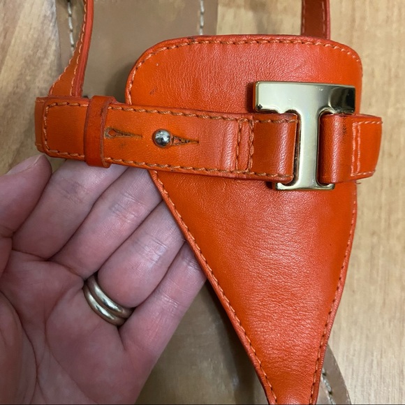 Tory Burch Orange Leather Sandals - Picture 12 of 16